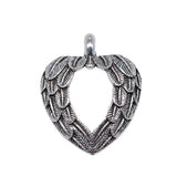 10pcs Feather Wing Heart Charms Pendants Jewelry Making DIY Findings