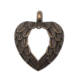 10pcs Feather Wing Heart Charms Pendants Jewelry Making DIY Findings