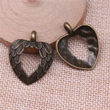 10pcs Feather Wing Heart Charms Pendants Jewelry Making DIY Findings