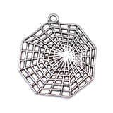 10pcs Spider Cobweb Charms Silver Plated Pendant Findings For Jewelry Making