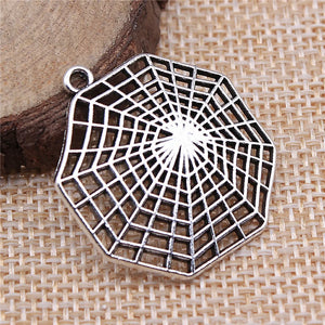 10pcs Spider Cobweb Charms Silver Plated Pendant Findings For Jewelry Making