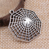 10pcs Spider Cobweb Charms Silver Plated Pendant Findings For Jewelry Making
