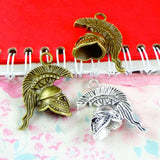 10pcs Vintage Antique Rome Helmet Charms for Jewelry Making