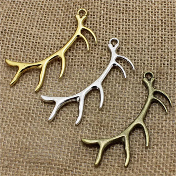 10pcs Christmas Big Antlers Charms Metal Jewelry Christmas Pendant