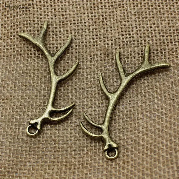 10pcs Christmas Big Antlers Charms Metal Jewelry Christmas Pendant
