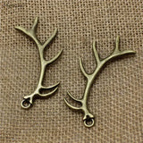10pcs Christmas Big Antlers Charms Metal Jewelry Christmas Pendant