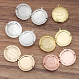 10pcs Round Locket Pendant Charms Multi-color Plated Brass Jewelry