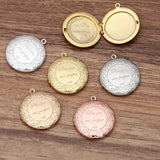 10pcs Round Locket Pendant Charms Multi-color Plated Brass Jewelry