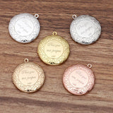 10pcs Round Locket Pendant Charms Multi-color Plated Brass Jewelry