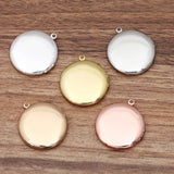 10pcs Round Locket Pendant Charms Multi-color Plated Brass Jewelry