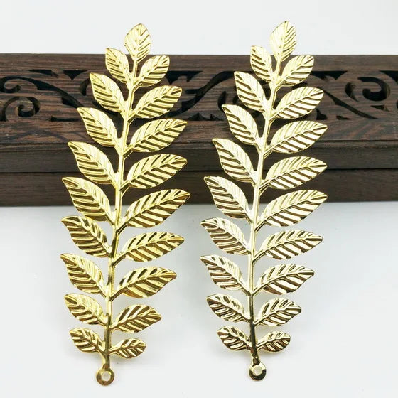 10pcs Filigree Leaf Wraps Metal Charms DIY Jewelry Craft