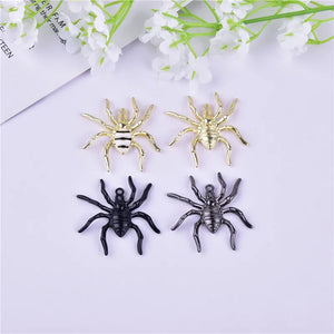 10pcs Spider Metal Earring Pendant DIY Necklace Keychain Jewelry Making
