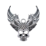 10pcs Antique Silver Skull Angel Wing Pendant Charms 34x50mm