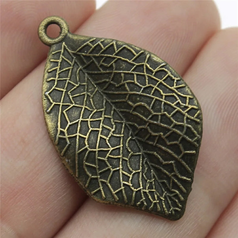 10pcs Antique Silver/Bronze Leaf Pendant Charm DIY