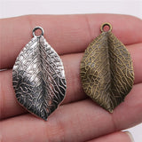 10pcs Antique Silver/Bronze Leaf Pendant Charm DIY