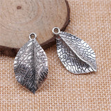 10pcs Antique Silver/Bronze Leaf Pendant Charm DIY
