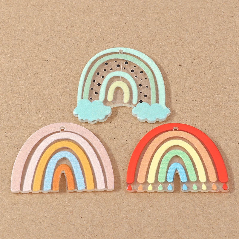 10pcs Rainbow Charms for Earrings Necklaces DIY Jewelry Making Accessories