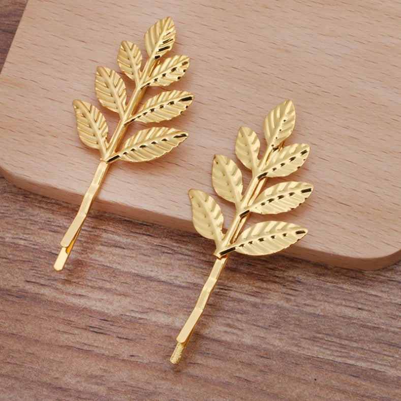10pcs Retro Forest Barrettes Hair Accessories Tree Leaf Side Clip DIY Gift