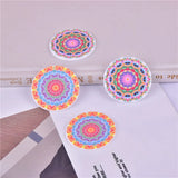 10pcs Round Flower Acrylic Charms 38x38mm DIY Earring Jewelry Making