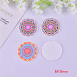 10pcs Round Flower Acrylic Charms 38x38mm DIY Earring Jewelry Making