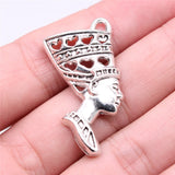 10pcs Woman Head Charms Antique Silver Plated Jewelry Pendant Accessories