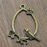 10pcs Flower Bird Earrings Drops Charms Jewelry Making Silver Bronze Plated