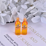 10pcs 3D Beer Bottle Resin Charms DIY Earring Accessory 8*34mm