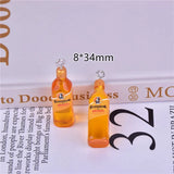 10pcs 3D Beer Bottle Resin Charms DIY Earring Accessory 8*34mm
