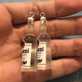 10pcs 3D Beer Bottle Resin Charms for DIY Jewelry Earrings