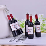 10pcs 3D Wine Bottle Resin Charms for DIY Earring Keychain