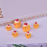 10pcs Christmas Duck Resin Charms for Jewelry Making