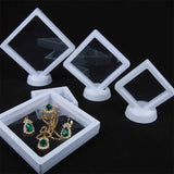 10pcs 3D Floating Frame Shadow Box Jewelry Display Stand Ring Pendant Holder
