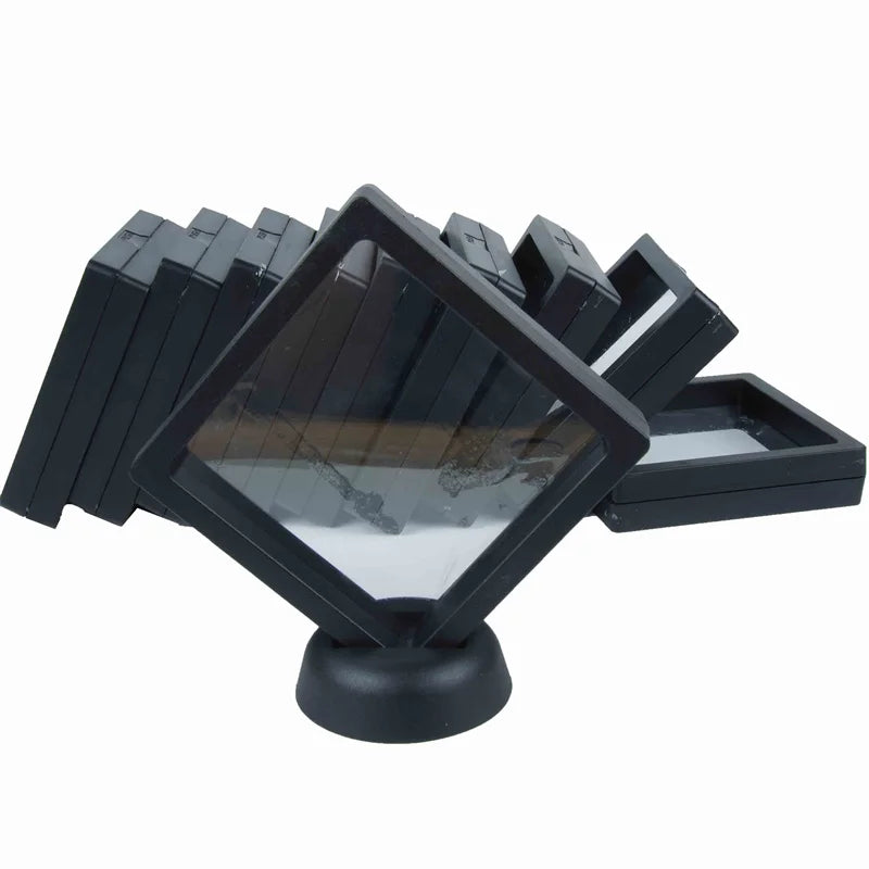 10pcs 3D Floating Frame Shadow Box Jewelry Display Stand Ring Pendant Holder