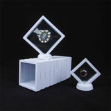 10pcs 3D Floating Frame Shadow Box Jewelry Display Stand Ring Pendant Holder