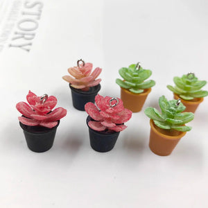 10pcs 3D Green Plant Resin Charms for Jewelry Making DIY Earrings C1207