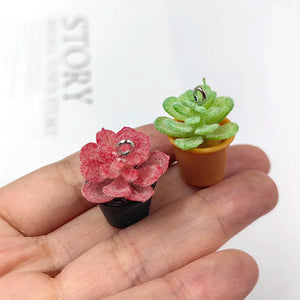 10pcs 3D Green Plant Resin Charms for Jewelry Making DIY Earrings C1207