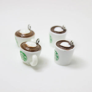 10pcs 3D Heart Coffee Cup Resin Charms for Earring DIY Jewelry