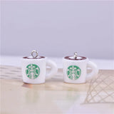 10pcs 3D Heart Coffee Cup Resin Charms for Earring DIY Jewelry