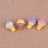 10pcs Ice Cream Resin Charms for DIY Earring Key Chains
