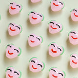 10pcs 3D Pink Heart Smiley Girl Glass Beads 16*14MM DIY Keychain Handicraft