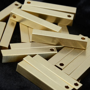 10pcs 3D Rectangle Brass Stamping Blanks 1 1/2 x 1/4