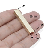 10pcs 3D Rectangle Brass Stamping Blanks 1 1/2 x 1/4