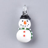 10pcs Snowman Lampwork Pendants Christmas Charms DIY Necklaces Jewelry Making