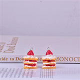 10pcs 3D Strawberry Cake Resin Charms for Jewelry Making