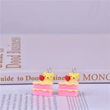 10pcs 3D Strawberry Cake Resin Charms for Jewelry Making