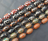 10pcs 3eyes Tibet Dzi Oval Beads for DIY Jewelry Making