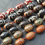 10pcs 3eyes Tibet Dzi Oval Beads for DIY Jewelry Making