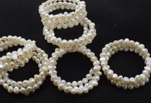 10pcs Freshwater Pearl 7-8mm Bracelet 7.5in Baroque Beads Nature