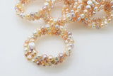10pcs 7-8mm Pink Purple Freshwater Pearl Baroque Bracelet 7.5 Inch