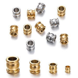 10pcs Stainless Steel Spacer Bead Charm Big Hole for DIY Bracelet Necklace
